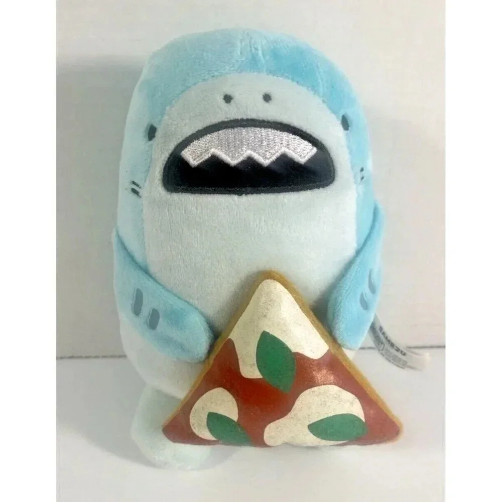 Samezu Nom-Nom Whale Shark with Pizza 6" Plush Stuffed Toy Blue White